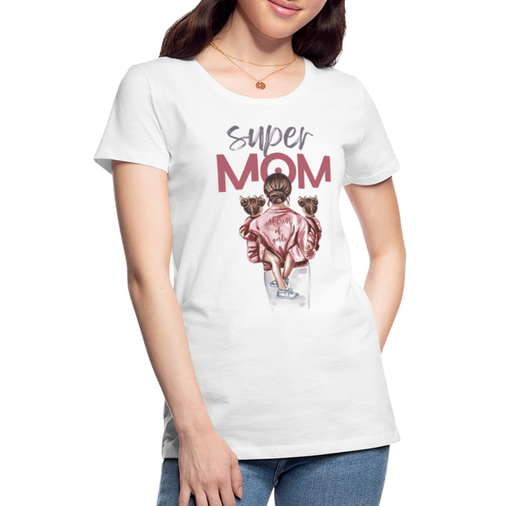 Frauen Premium T-Shirt - Super MOM Design - weiß