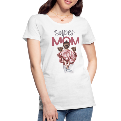 Frauen Premium T-Shirt - Super MOM Design - weiß