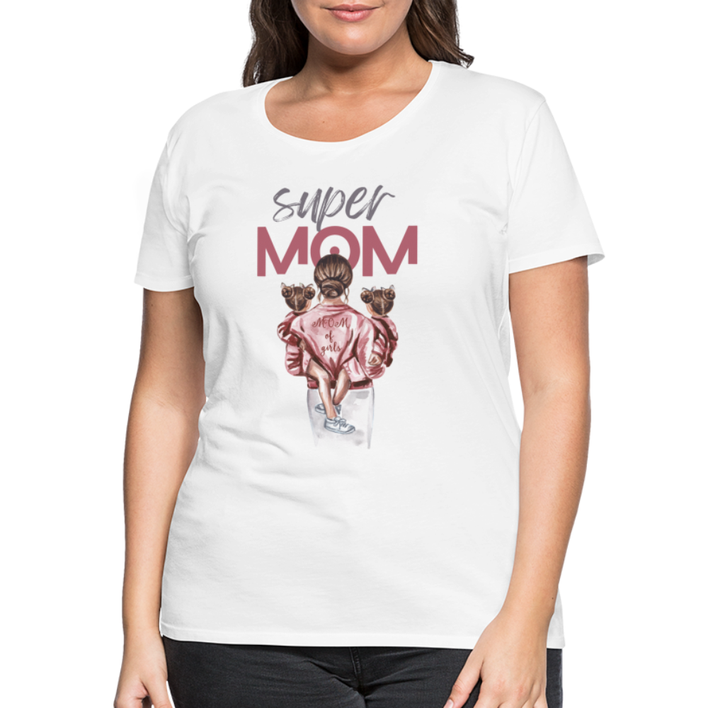 Frauen Premium T-Shirt - Super MOM Design - weiß