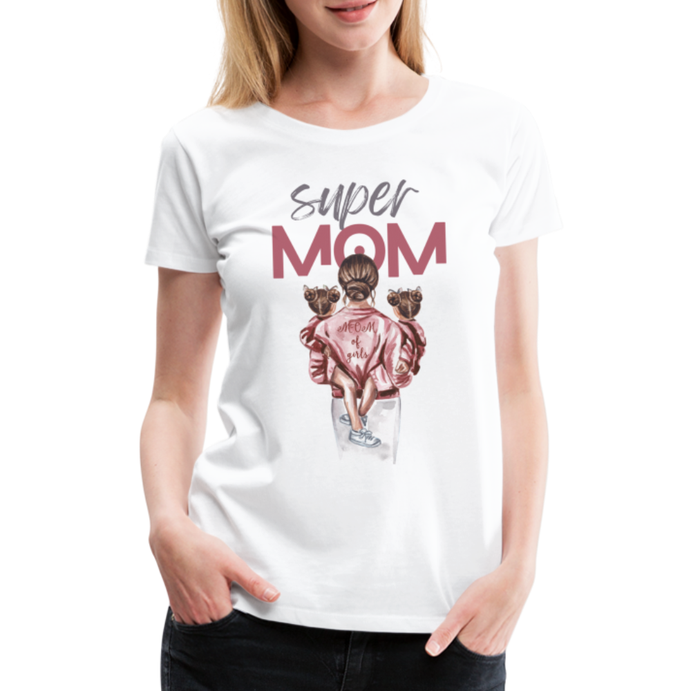 Frauen Premium T-Shirt - Super MOM Design - weiß