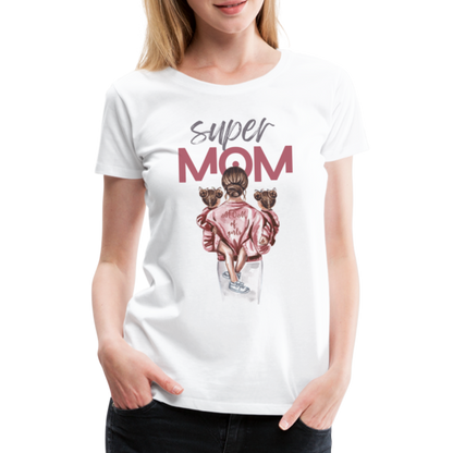 Frauen Premium T-Shirt - Super MOM Design - weiß