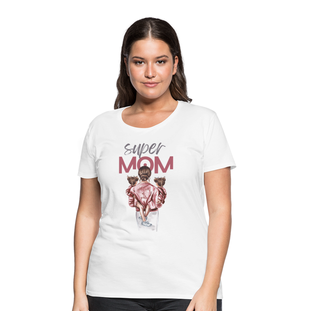 Frauen Premium T-Shirt - Super MOM Design - weiß