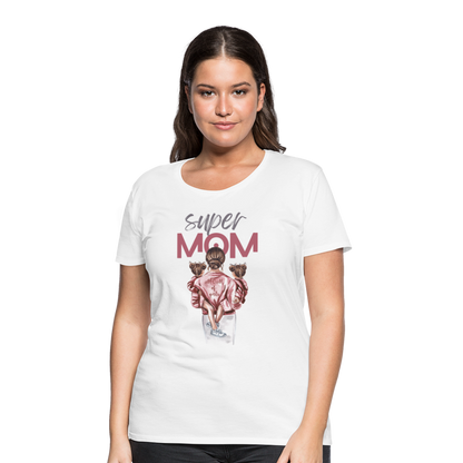 Frauen Premium T-Shirt - Super MOM Design - weiß