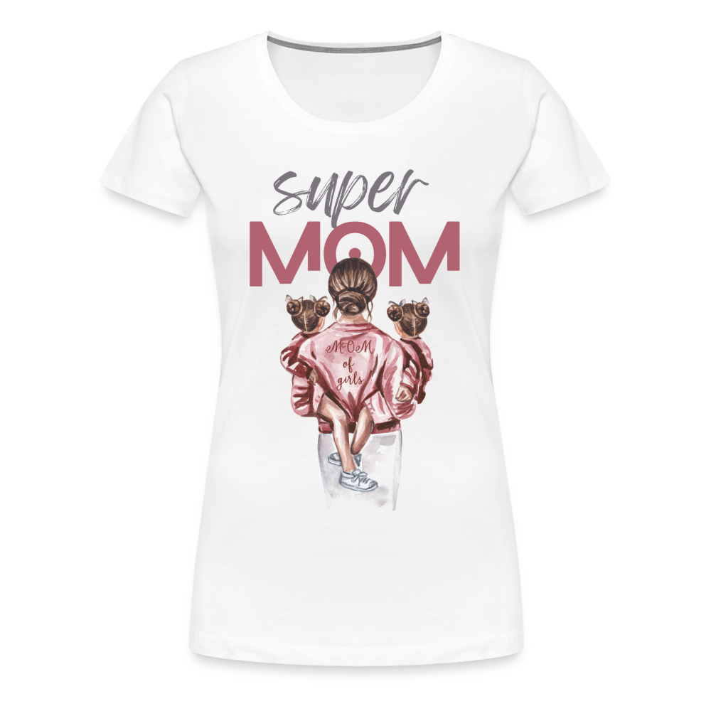 Frauen Premium T-Shirt - Super MOM Design - weiß