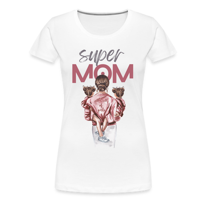 Frauen Premium T-Shirt - Super MOM Design - weiß