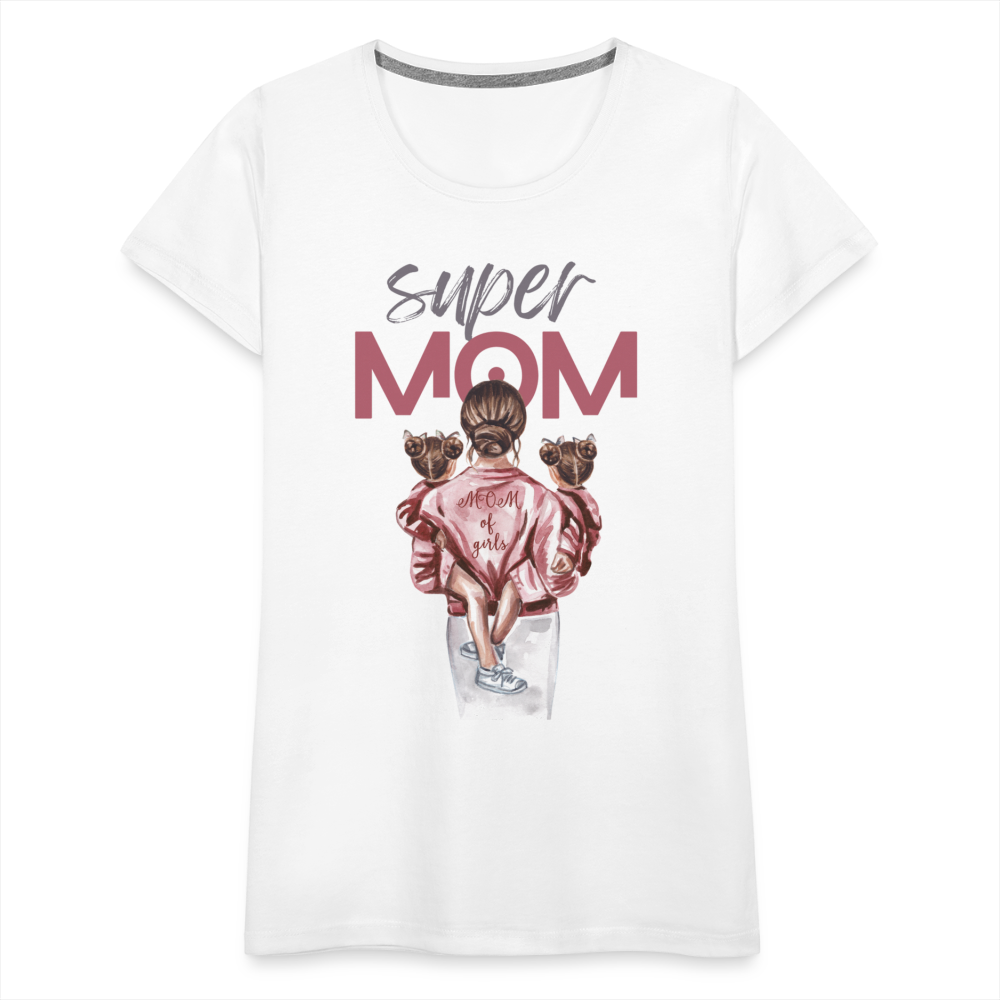 Frauen Premium T-Shirt - Super MOM Design - weiß