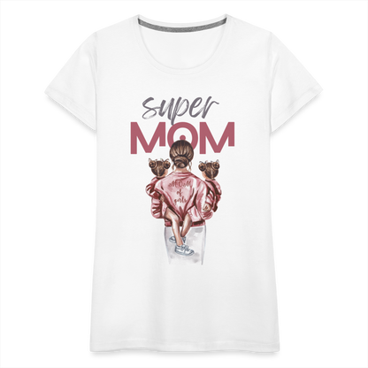 Frauen Premium T-Shirt - Super MOM Design - weiß