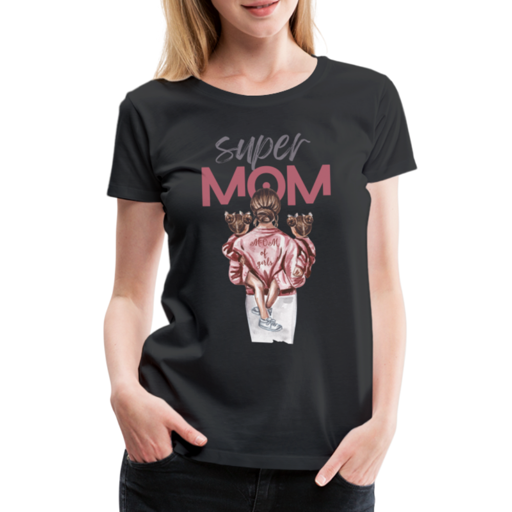 Frauen Premium T-Shirt - Super MOM Design - Schwarz