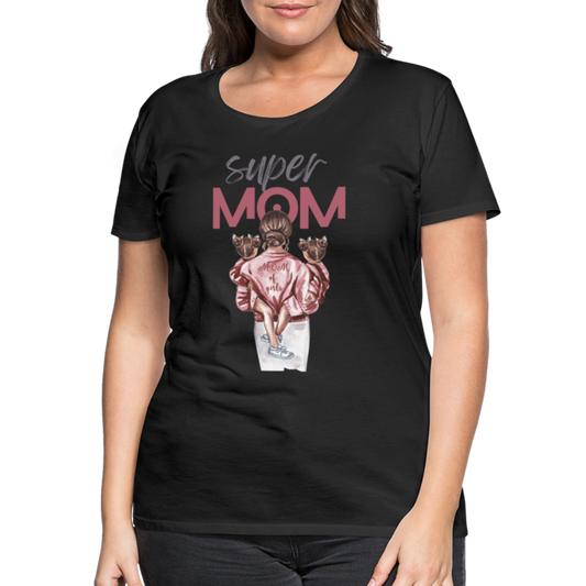 Frauen Premium T-Shirt - Super MOM Design - Schwarz