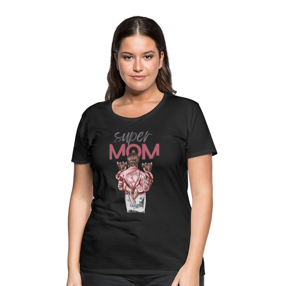 Frauen Premium T-Shirt - Super MOM Design - Schwarz