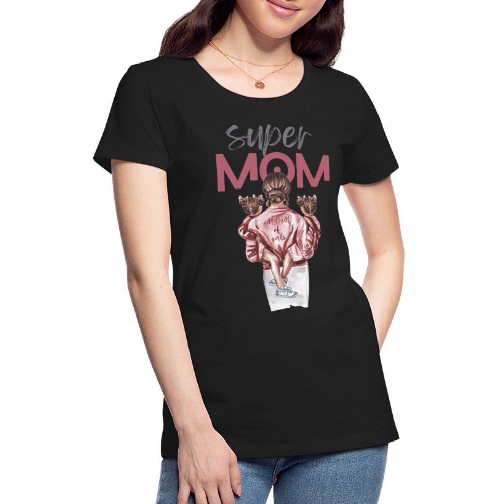 Frauen Premium T-Shirt - Super MOM Design - Schwarz