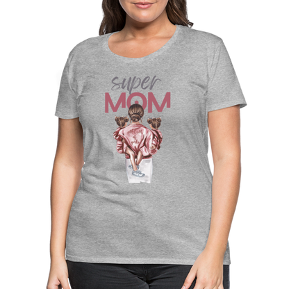 Frauen Premium T-Shirt - Super MOM Design - Grau meliert