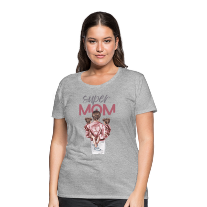 Frauen Premium T-Shirt - Super MOM Design - Grau meliert