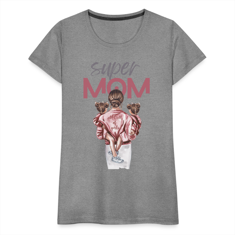 Frauen Premium T-Shirt - Super MOM Design - Grau meliert