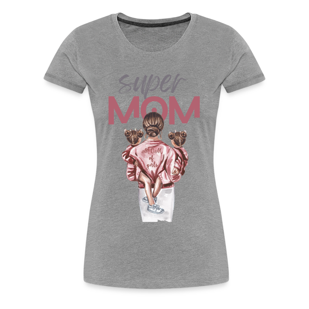 Frauen Premium T-Shirt - Super MOM Design - Grau meliert