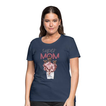 Frauen Premium T-Shirt - Super MOM Design - Navy