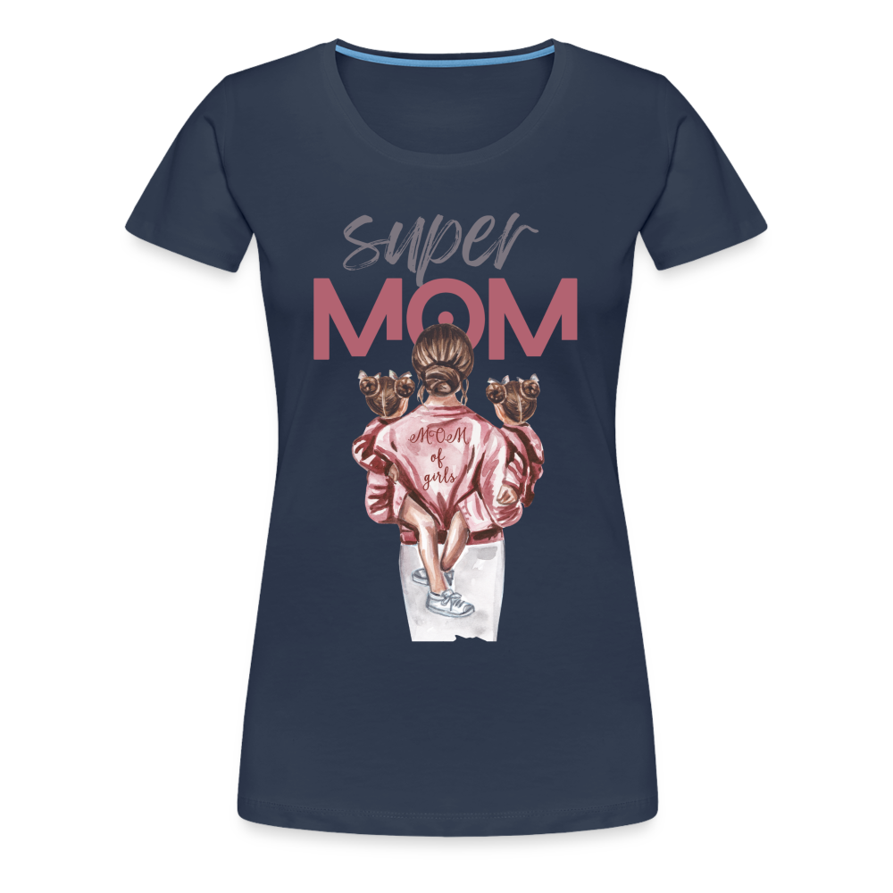 Frauen Premium T-Shirt - Super MOM Design - Navy