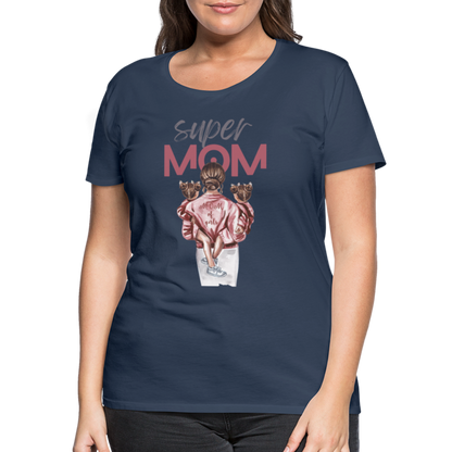 Frauen Premium T-Shirt - Super MOM Design - Navy