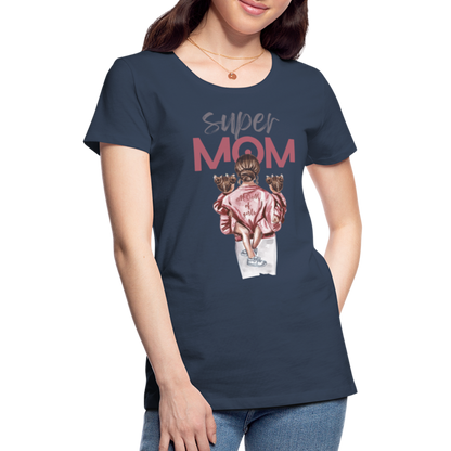 Frauen Premium T-Shirt - Super MOM Design - Navy