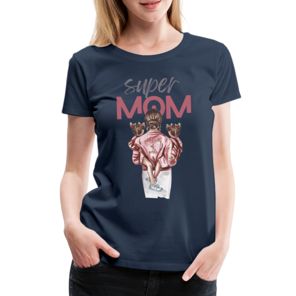 Frauen Premium T-Shirt - Super MOM Design - Navy