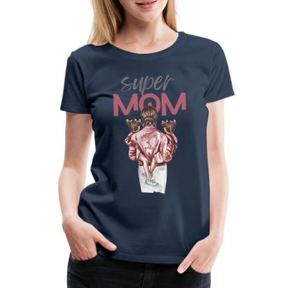 Frauen Premium T-Shirt - Super MOM Design - Navy