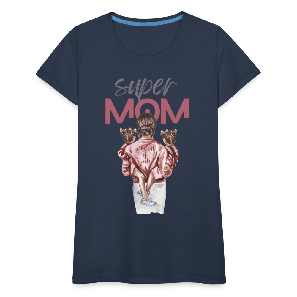 Frauen Premium T-Shirt - Super MOM Design - Navy