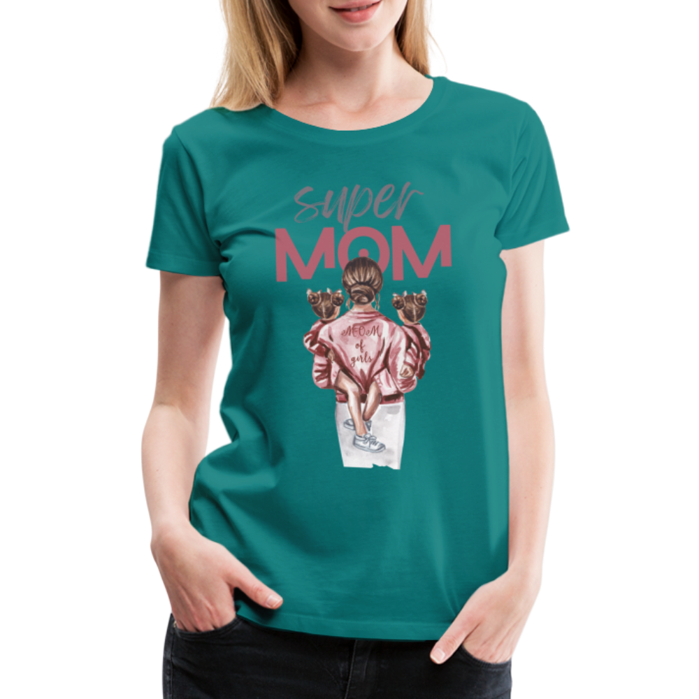 Frauen Premium T-Shirt - Super MOM Design - Divablau