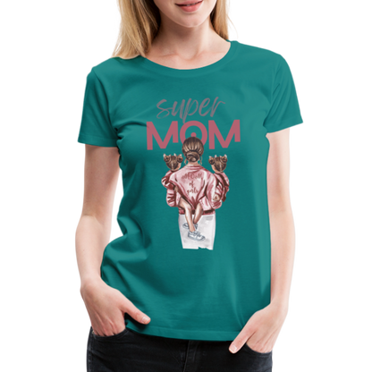 Frauen Premium T-Shirt - Super MOM Design - Divablau