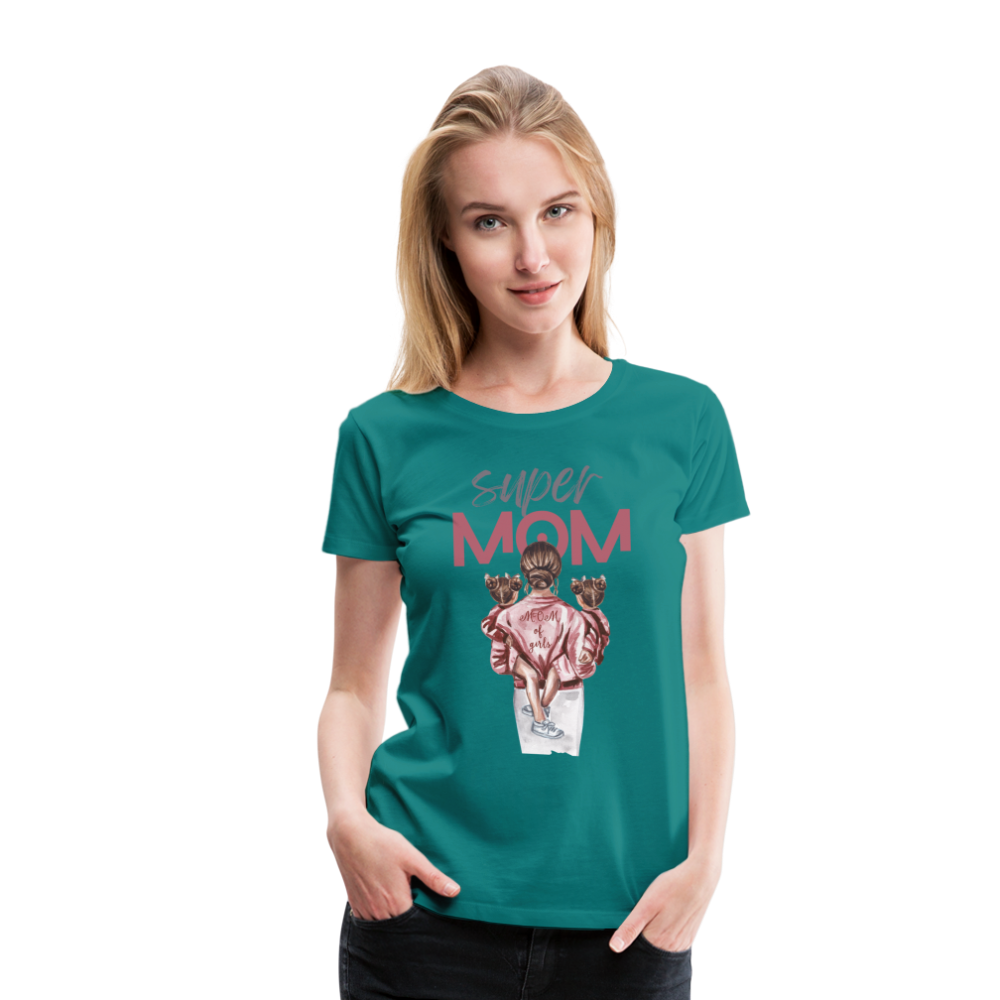 Frauen Premium T-Shirt - Super MOM Design - Divablau