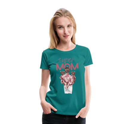 Frauen Premium T-Shirt - Super MOM Design - Divablau