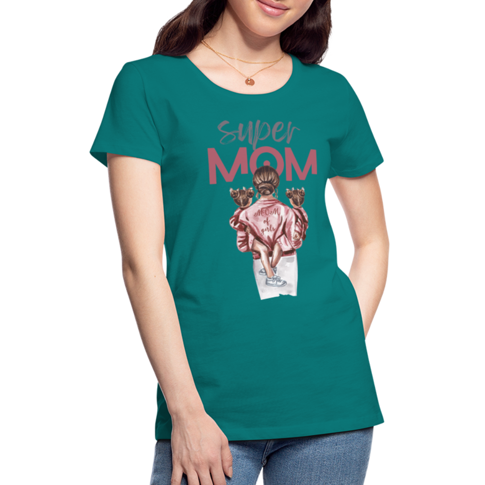 Frauen Premium T-Shirt - Super MOM Design - Divablau