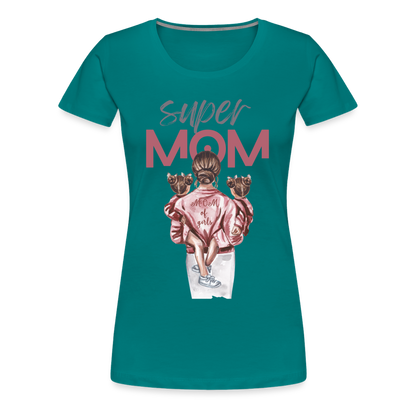 Frauen Premium T-Shirt - Super MOM Design - Divablau