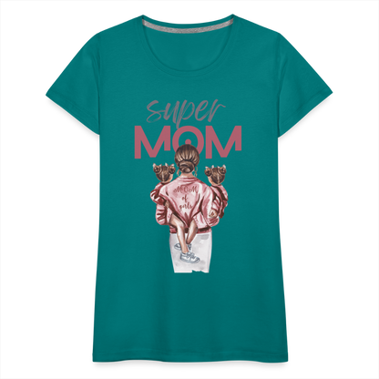 Frauen Premium T-Shirt - Super MOM Design - Divablau