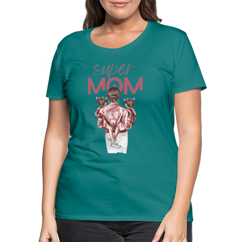 Frauen Premium T-Shirt - Super MOM Design - Divablau