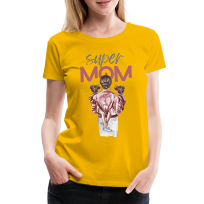 Frauen Premium T-Shirt - Super MOM Design - Sonnengelb