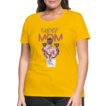 Frauen Premium T-Shirt - Super MOM Design - Sonnengelb