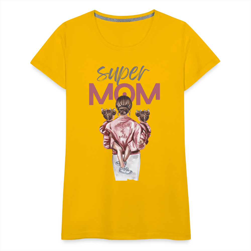 Frauen Premium T-Shirt - Super MOM Design - Sonnengelb