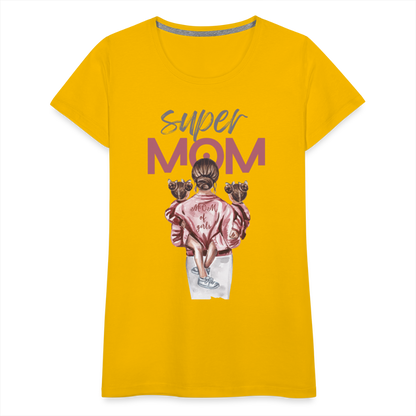 Frauen Premium T-Shirt - Super MOM Design - Sonnengelb