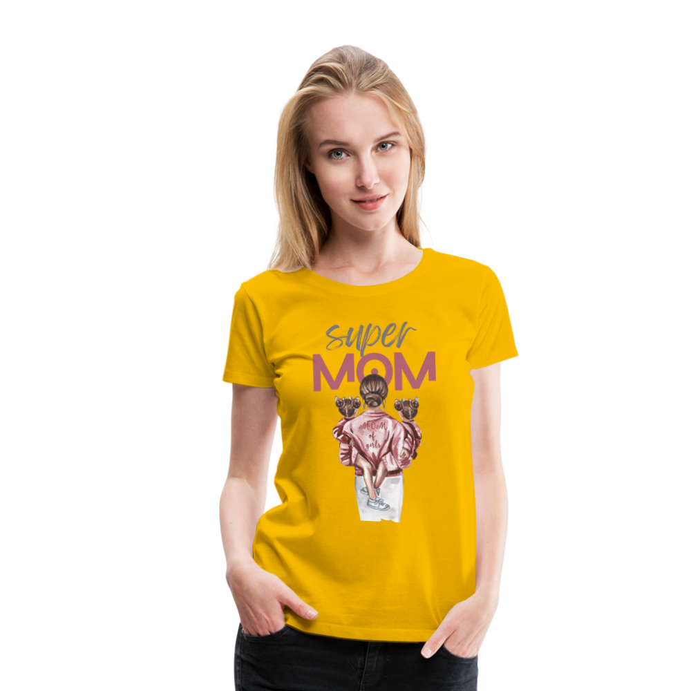 Frauen Premium T-Shirt - Super MOM Design - Sonnengelb