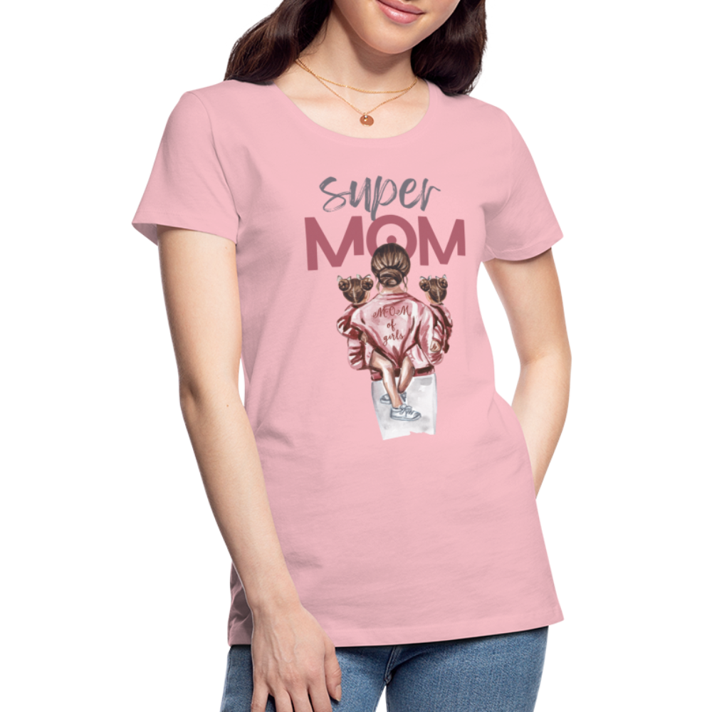 Frauen Premium T-Shirt - Super MOM Design - Hellrosa