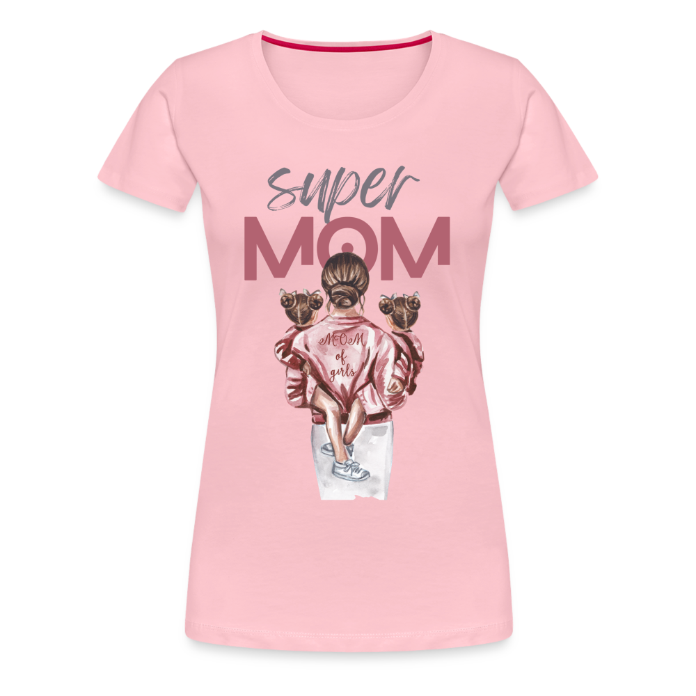 Frauen Premium T-Shirt - Super MOM Design - Hellrosa