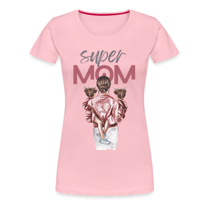 Frauen Premium T-Shirt - Super MOM Design - Hellrosa