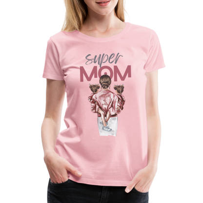 Frauen Premium T-Shirt - Super MOM Design - Hellrosa