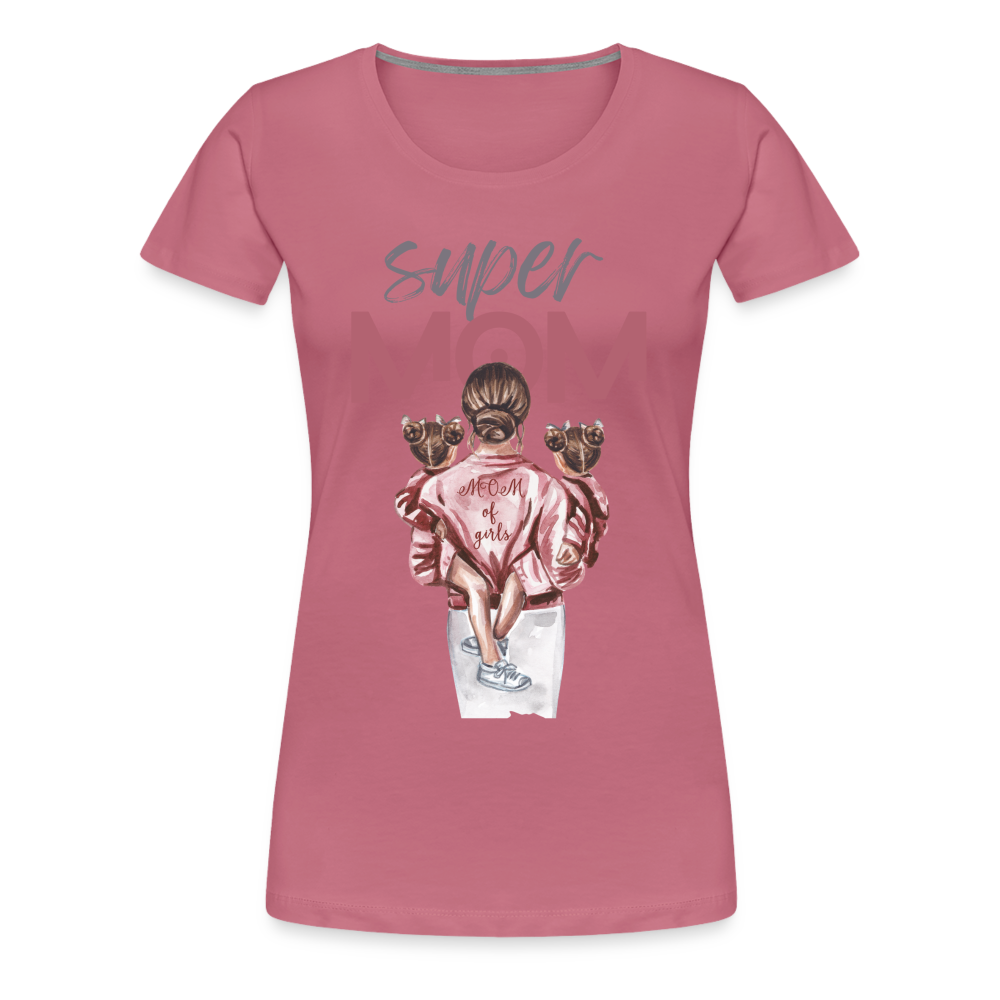 Frauen Premium T-Shirt - Super MOM Design - Malve