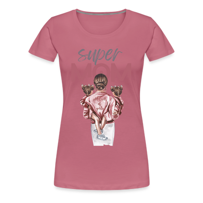 Frauen Premium T-Shirt - Super MOM Design - Malve