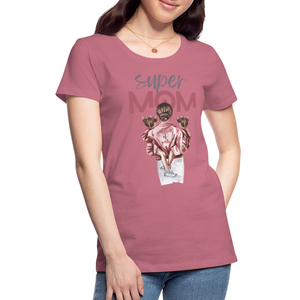 Frauen Premium T-Shirt - Super MOM Design - Malve