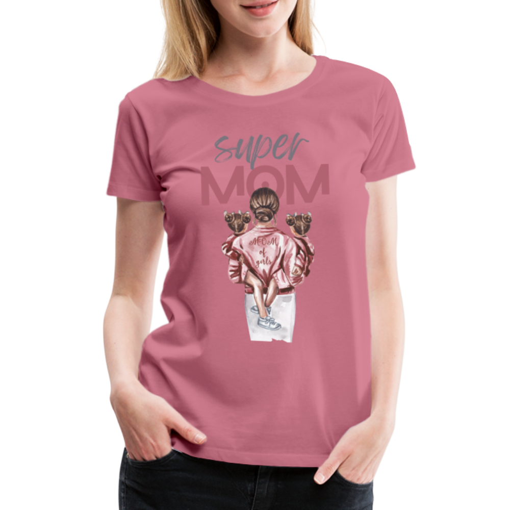 Frauen Premium T-Shirt - Super MOM Design - Malve