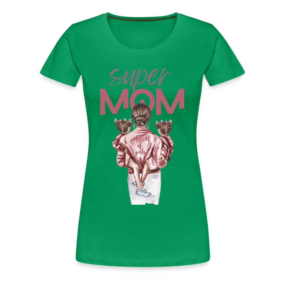 Frauen Premium T-Shirt - Super MOM Design - Kelly Green