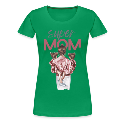 Frauen Premium T-Shirt - Super MOM Design - Kelly Green