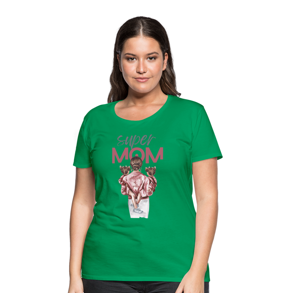 Frauen Premium T-Shirt - Super MOM Design - Kelly Green